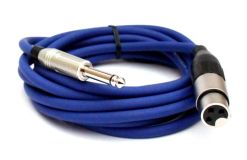 Mikrofonkabel Amphenol XLR female/ 6,3mm Klinkenstecker, 3 Meter, blau