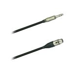 Mikrofonkabel Amphenol XLR female/ 6,3mm StereoKlinkenstecker, 1 Meter, schwarz
