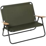 Campingstuhl 2-Sitzer klappbar tragbar Gartenstuhl Regiestuhl Klappstuhl mit Getränkehalter für Outdoor Picknick Wandern max. Belastung 160 kg Grün 141 x 67 x 80 cm