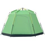Camping Zelt 6 Personen Zelt Familienzelt Kuppelzelt PU2000mm einfache Einrichtung für Familien Trekking Festival Stahl Glasfaser Grün 320 x 320 x 180 cm