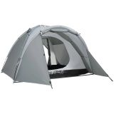 Campingzelt für 2-3 Personen Glasfaser Tür mit Reißverschluss Meshfenster inkl. Transporttasche Kuppelzelt 190T PU2000mm Glasfaser Grau
