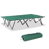 Campingbett Klappbar für 2 Personen Feldbett Klappbett mit Tragetasche bis 136 kg belastbar Stahl Oxford Grün+Schwarz 193 x 125 x 40 cm