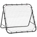 Fußball Rebounder Kickback Tor Rückprallwand Netz für Baseball Fußball Fußballtor für Training Verstellbarer Winkel Metallrohr PE Gewebe 96 x 80 x 96 cm Schwarz