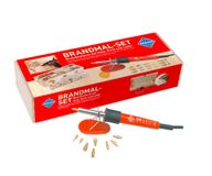 Brandmalset mit 9 Aufsätzen in Holzbox