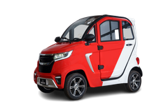 X8 – 2 kW, Blei-Gel-Akku, 45 oder 25 km/h rot-weiß - Elektrokabinenroller