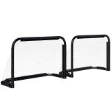 HOMCOM Fußballtor 2er Set Klappbar Fussballtore mit Metallrahmen 90x36x60 cm