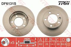 TRW Bremsscheibe DF6131S Bremsscheiben,Scheibenbremsen OPEL,RENAULT,NISSAN,Movano B Kastenwagen (X62),Movano B Bus (X62)