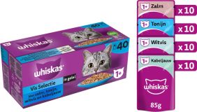 Whiskas Mega Pack 1+ Fisch Auswahl in Gelee 40 x 85g