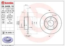 BREMBO Bremsscheibe 08.8408.11 Bremsscheiben,Scheibenbremsen VW,AUDI,PASSAT Variant (3B6),PASSAT Variant (3B5),PASSAT (3B3),PASSAT (3B2)