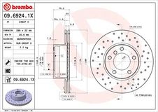 BREMBO Bremsscheibe 09.6924.1X Bremsscheiben,Scheibenbremsen BMW,5 Limousine (E39),5 Touring (E39)
