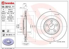 BREMBO Bremsscheibe 09.B312.11 Bremsscheiben,Scheibenbremsen JAGUAR,XF (_J05_, CC9),XJ Limousine (X350, X358),XF Sportbrake (X250)