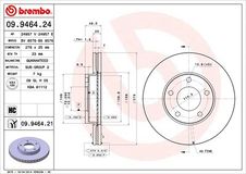 BREMBO Bremsscheibe 09.9464.21 Bremsscheiben,Scheibenbremsen MAZDA,5 (CR19),3 (BK),3 (BL),5 (CW),PREMACY (CP),3 Stufenheck (BK),3 Stufenheck (BL)