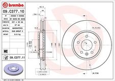 BREMBO Bremsscheibe 09.C377.11 Bremsscheiben,Scheibenbremsen OPEL,VAUXHALL,Astra J Sports Tourer (P10),ASTRA J,ZAFIRA TOURER C (P12),Astra J GTC (P10)