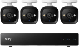 eufy PoE Sicherheitssystem + Netzwerkvideorecorder + E40 4er-Pack