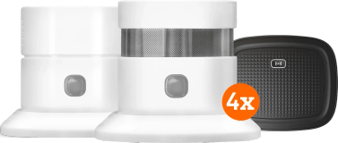 KlikAanKlikUit ZSDR-850 (3 Jahre) 4er-Pack + Kohlenmonoxidmelder + Smart Bridge