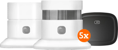 KlikAanKlikUit ZSDR-850 (3 Jahre) 5er-Pack + Kohlenmonoxidmelder + Smart Bridge