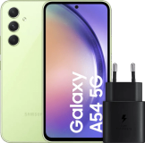 Samsung Galaxy A54 128GB Grün 5G + Samsung Schnellladegerät Schwarz