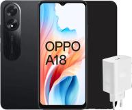 OPPO A18 128GB Schwarz 4G + Zubehörset