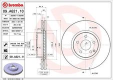 BREMBO Bremsscheibe 09.A621.11 Bremsscheiben,Scheibenbremsen MERCEDES-BENZ,C-Klasse Limousine (W204),C-Klasse T-modell (S204)