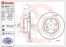 BREMBO Bremsscheibe 09.B414.11 Bremsscheiben,Scheibenbremsen BMW,1 Coupe (E82),1 Cabrio (E88)