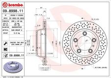 BREMBO Bremsscheibe 09.8998.11 Bremsscheiben,Scheibenbremsen PORSCHE,BOXSTER (987),CAYMAN (987),BOXSTER (981),CAYMAN (981),718 BOXSTER (982)