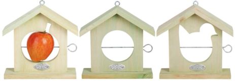 2 Stück Esschert Design Vogelhaus, Vogelfutterhaus mit Dach aus Holz, ca. 19 cm x 5,8 cm x 20 cm