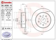BREMBO Bremsscheibe 08.A038.11 Bremsscheiben,Scheibenbremsen TOYOTA,LEXUS,Altezza (_E1_),ALTEZZA GITA (SXE1_, GXE1_),IS I (JCE1_, GXE1_)