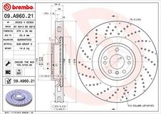 BREMBO Bremsscheibe 09.A960.21 Bremsscheiben,Scheibenbremsen MERCEDES-BENZ,M-Klasse (W166),GLE (W166),GLE Coupe (C292),GL (X166),GLS (X166)