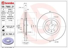 BREMBO Bremsscheibe 09.7880.21 Bremsscheiben,Scheibenbremsen VW,AUDI,SEAT,Polo Schrägheck (6R1, 6C1),POLO Van (6R),A1 Sportback (8XA, 8XF)