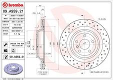 BREMBO Bremsscheibe 09.A959.21 Bremsscheiben,Scheibenbremsen MERCEDES-BENZ,M-Klasse (W166),GLE (W166),GLE Coupe (C292)