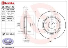 BREMBO Bremsscheibe 08.N123.11 Bremsscheiben,Scheibenbremsen FIAT,CHRYSLER,DODGE,Freemont (345_),GRAND VOYAGER V (RT),Nitro SUV,Journey MPV