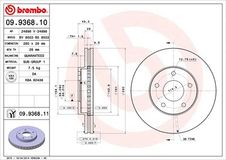 BREMBO Bremsscheibe 09.9368.11 Bremsscheiben,Scheibenbremsen NISSAN,X-TRAIL (T30),ALMERA TINO (V10),PRIMERA Kombi (WP12),PRIMERA (P12)
