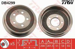 TRW Bremstrommel DB4299  VW,AUDI,SKODA,POLO (9N_),Polo Schrägheck (6R1, 6C1),Fox Schrägheck (5Z1, 5Z3, 5Z4),POLO Van (6R)