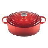  Le Creuset Signature Gusseisen-Bräter mit Deckel Kirschrot| hitzebeständiger Deckelknopf (bis 260 °C) | Eisenguss | Spühlmaschinentauglich | Feuerfest | 6.3 L