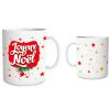 Lily\'s Treasures [Q3539] - \'Frohe Weihnachten\' Keramikbecher Rot Weiß (Sterne) - 9. 5x8 cm