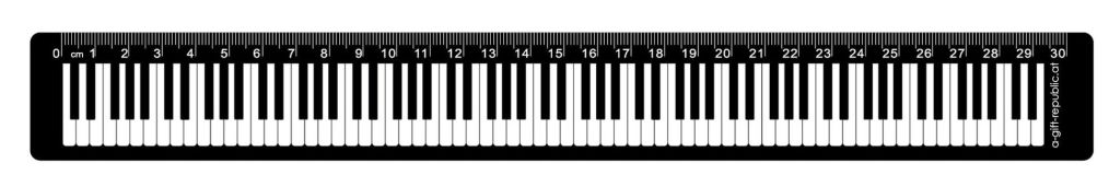 Lineal 30 cm, Noten & Notenlinien, weiß mit schwarzem Druck
