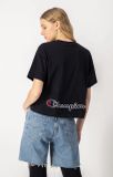 Kurzes T-Shirt mit großem Logo-Schriftzug