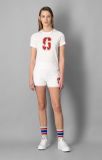 Shorts mit hoher Taille und College-Print