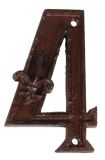 Hausnummer Zahl 4 Vier Antik-Stil Gusseisen H12cm