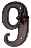 Hausnummer Zahl 9 Neun Antik-Stil Gusseisen H12cm