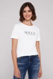 SOCCX Basic T-Shirt mit Logo Print - opticwhite | L