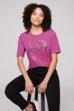 SOCCX T-Shirt mit Rundhalsausschnitt und Print - iced berry | XS