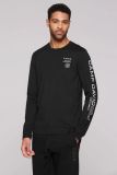 CAMP DAVID Longsleeve mit Logo Print auf dem Ärmel - black | 4XL