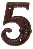 Hausnummer Zahl 5 Fünf Antik-Stil Gusseisen H12cm