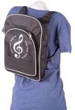 Schwarzer Kinder-Rucksack mit Violinschlüssel - kräftiges Baumwollgewebe