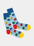 - Socken in Blau  mit Ferien Motiv/Muster