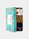 - Socken-Geschenkbox in Blau Weiss Grün mit Tier Motiv/Muster