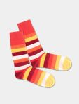 - Socken in Rot Orange mit Streifen Motiv/Muster