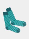 - Socken in Türkis Grün mit Streifen Motiv/Muster