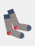 - Socken in Blau Weiss mit Streifen Motiv/Muster